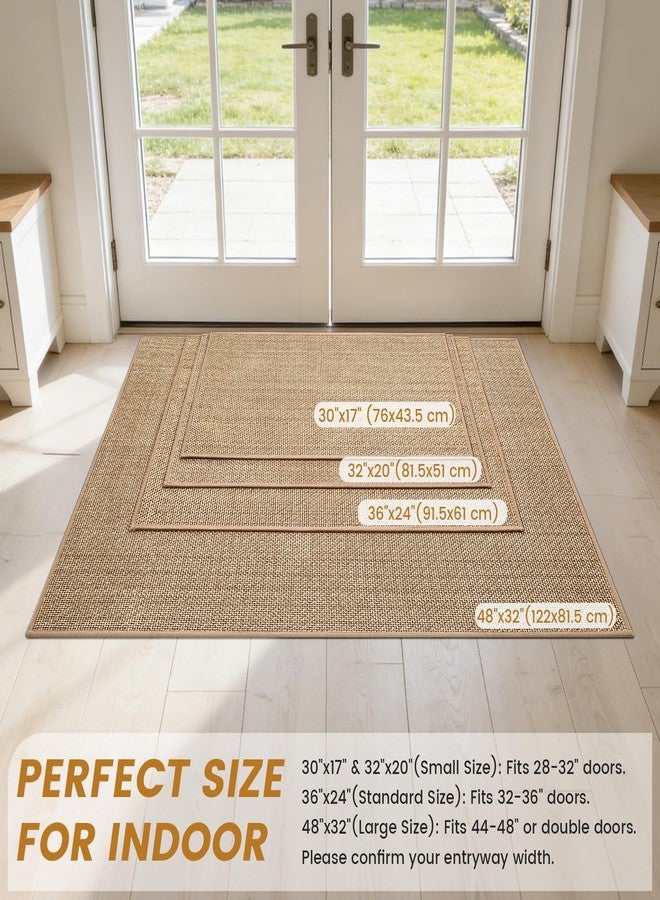 SMILOOL Front Door Mat Indoor Entrance, 17" x 30" Non-Slip Inside Door Mats for Entryway, Dirt Resistant and Absorbent Washable Doormat, Low Profile Entry Way Doormats, Floor Mats for House, Beige - Image 2