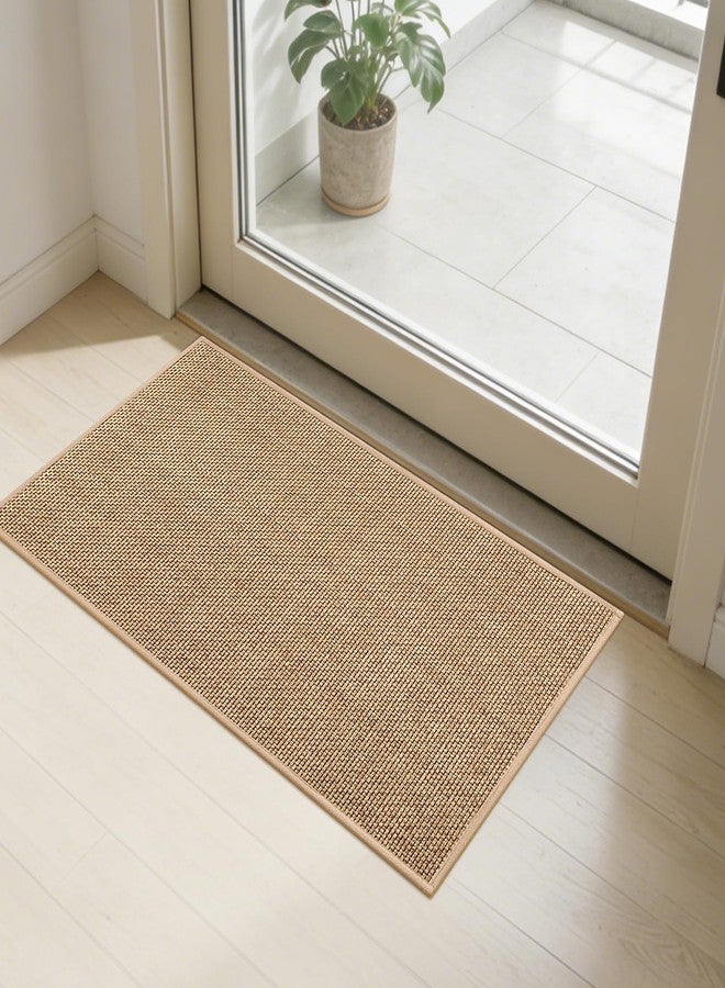 SMILOOL Front Door Mat Indoor Entrance, 17" x 30" Non-Slip Inside Door Mats for Entryway, Dirt Resistant and Absorbent Washable Doormat, Low Profile Entry Way Doormats, Floor Mats for House, Beige - Image 1