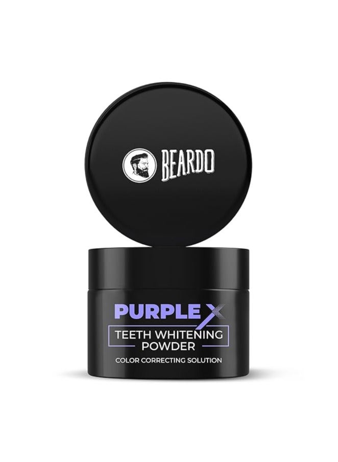 BEARDO Beardo PurpleX Teeth Whitening Powder, 50g | Stain Removal and Teeth Whitening Solution | Enamel Safe | Prevents Bad Breath | With Papain and Bromelain Enzymes for Stain removal | Peroxide Free - Image 1