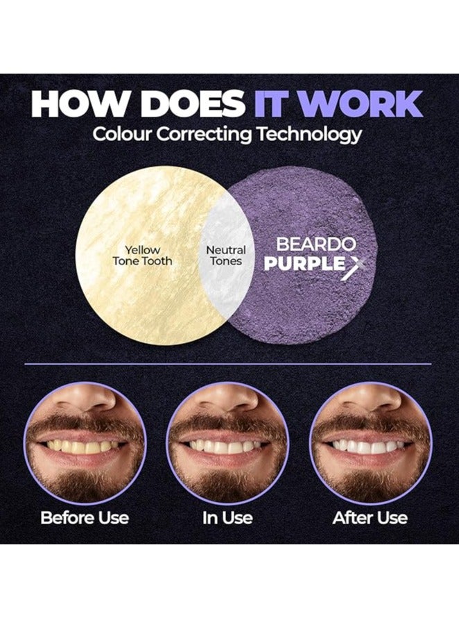 BEARDO Beardo PurpleX Teeth Whitening Powder, 50g | Stain Removal and Teeth Whitening Solution | Enamel Safe | Prevents Bad Breath | With Papain and Bromelain Enzymes for Stain removal | Peroxide Free - Image 4