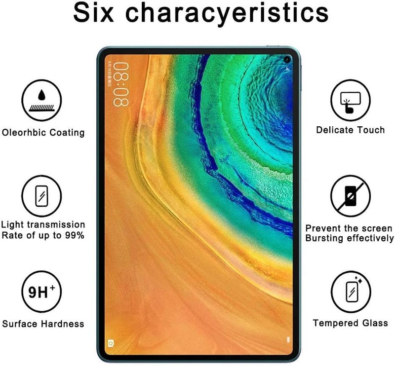 【2 Pack】 Screen Protector Compatible With Huawei Matepad Pro 10.8 2021, Scratch Resistant Hd Transparent 9H Hardness Tempered Glass Flat Protective Film (Matepad Pro 10.8 (2021), Clear) - Image 2