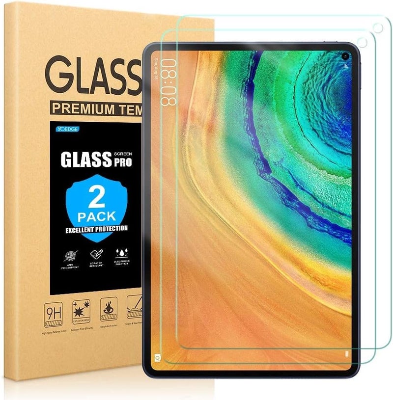 【2 Pack】 Screen Protector Compatible With Huawei Matepad Pro 10.8 2021, Scratch Resistant Hd Transparent 9H Hardness Tempered Glass Flat Protective Film (Matepad Pro 10.8 (2021), Clear) - Image 1