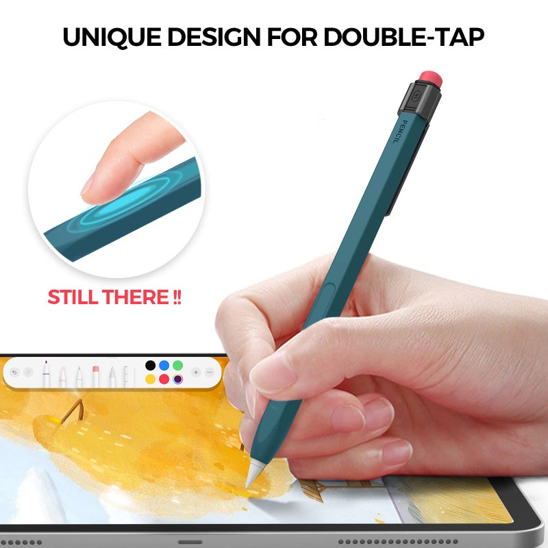 TRONWIN Apple Pencil Pro Case for Apple Pencil 2nd Generation Sleeve Silicone Cover Perfect Grip Skin Classic Design with Sturdy Clip Compatible with Apple Pencil 2 for ipad pro (Deep Green) - Image 4