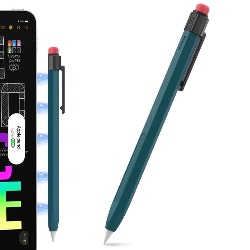 TRONWIN Apple Pencil Pro Case for Apple Pencil 2nd Generation Sleeve Silicone Cover Perfect Grip Skin Classic Design with Sturdy Clip Compatible with Apple Pencil 2 for ipad pro (Deep Green) - Image 1