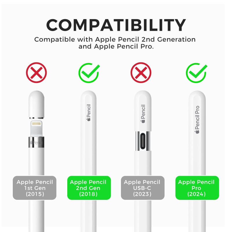 TRONWIN Apple Pencil Pro Case for Apple Pencil 2nd Generation Sleeve Silicone Cover Perfect Grip Skin Classic Design with Sturdy Clip Compatible with Apple Pencil 2 for ipad pro (Deep Green) - Image 2