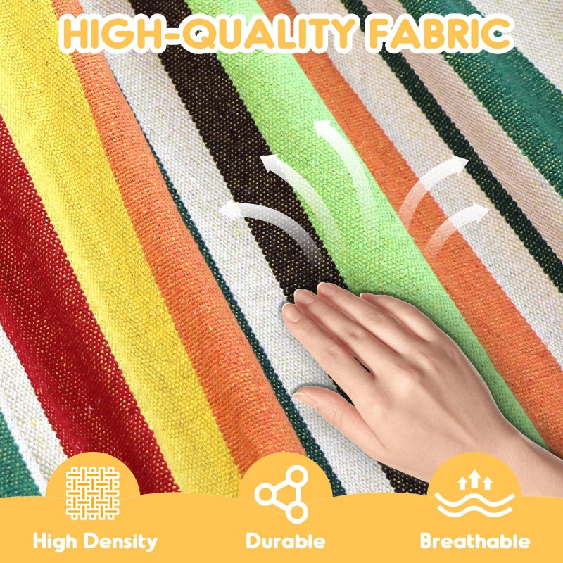 ANYOO Cotton Hammock Portable Camping Hammocks for Hanging Sturdy Garden Comfortable Fabric Hammock with Tree Straps Up to 660lbs with Travel Bag for Camping Outdoor/Indoor Patio Backyard - Image 3