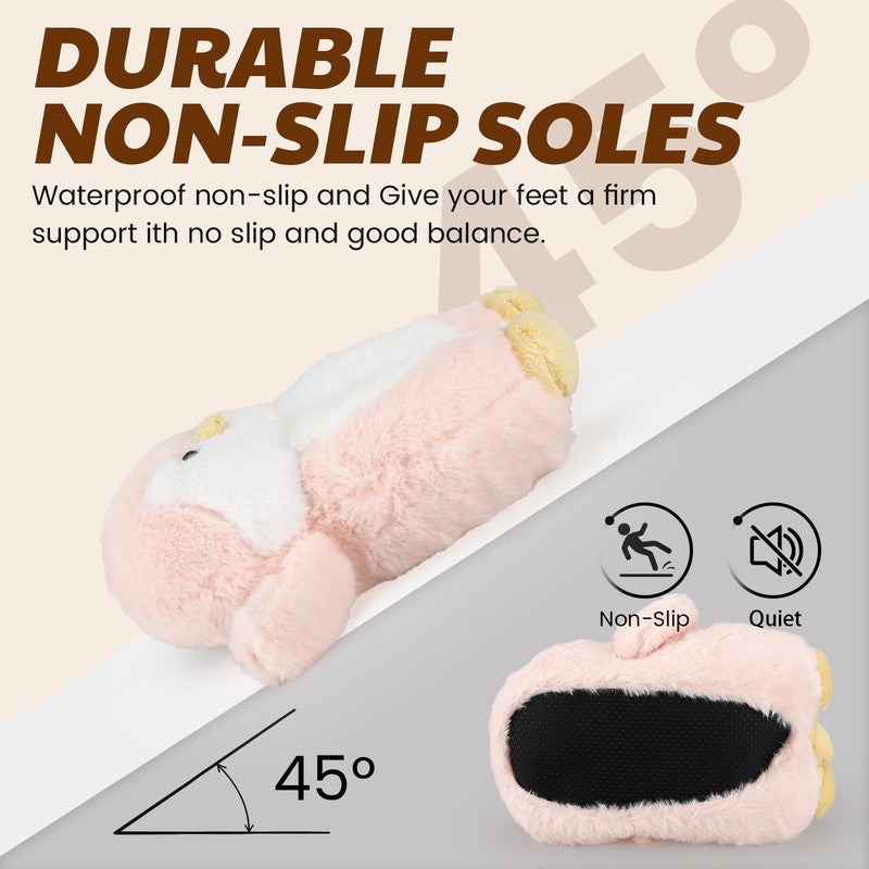 Lucky Kids Funny Cartoon Plush Slippers for Adults – Warm Fleece Memory Foam Indoor Shoes, Soft Cozy House Slippers with Non-Slip Sole for  Women - Image 4