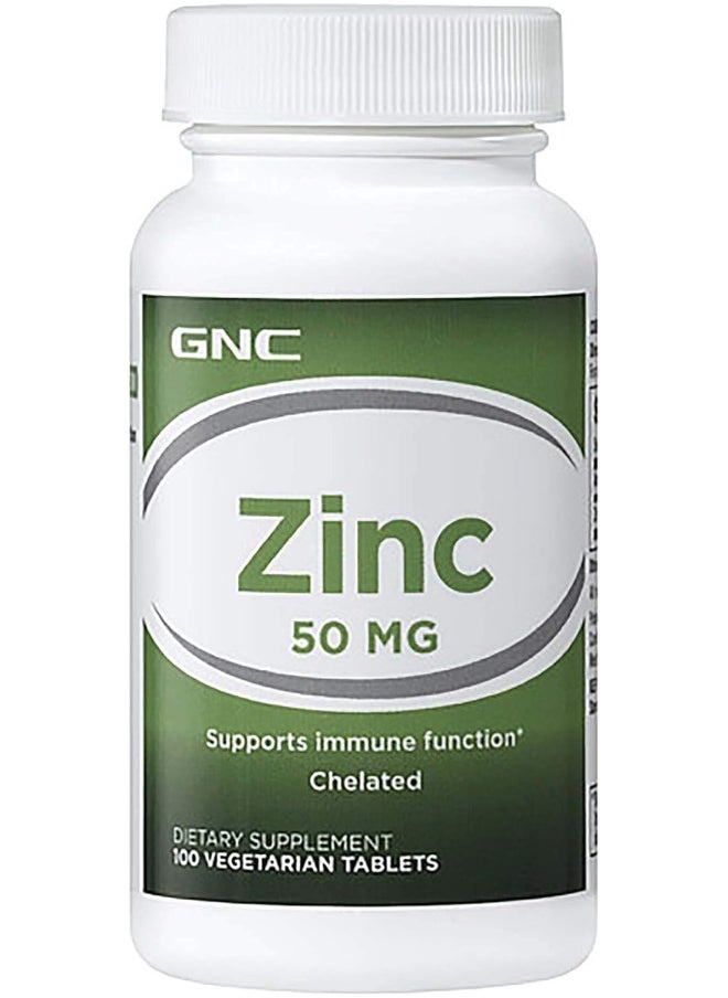 GNC - Zinc 50 Mg 100 Vegetarian Tablets - Image 1