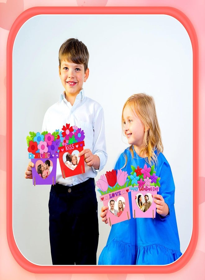 Geelin 12 Sets Valentine's Day Wooden DIY Picture Frames Craft, Unfinished Heart Photo Frames to Paint for Valentine's Day Craft Art, Home Decor, Classroom Activities, Party Games(Classic) - Image 5