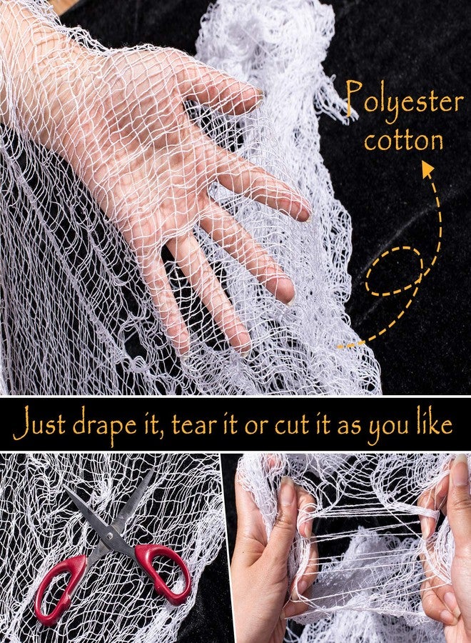 Whaline Halloween Creepy Cloth, 32.8 x 2.5ft Decor Drape for Doorways, Entryways, Windows Cover Gauze for Haunted House Party (White) - Image 3