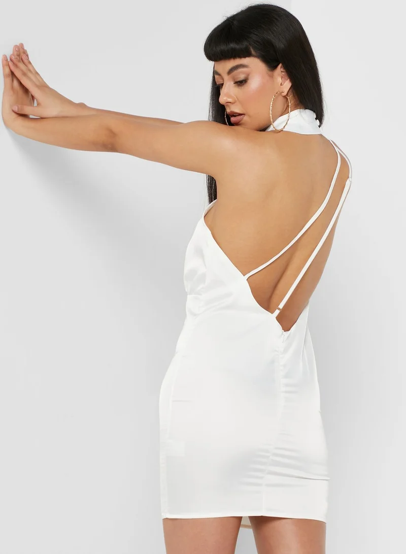 Miss Pap Halter Neck Open Back Bodycon Dress