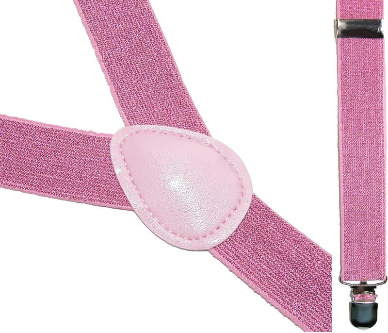 CTM Women's Elastic Glitter Clip-End Suspenders - Image 5