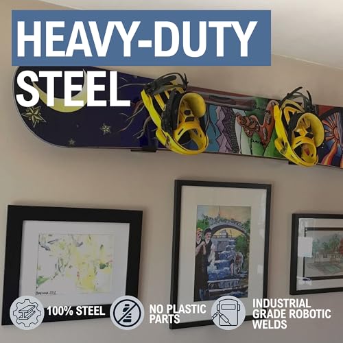 StoreYourBoard Naked Snow, Snowboard Display Wall Rack, Powder Coat Black - Image 4