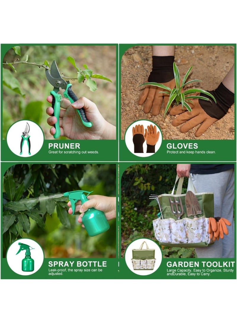 Bukela 9-Piece Premium Gardening Tool Set for Women - Heavy Duty Stainless Steel Rust-Proof Tools with Fashion Storage Tote | Perfect Gardening Gifts for Mom, Mother's Day, Birthday & Outdoor Pitchforks - Image 5