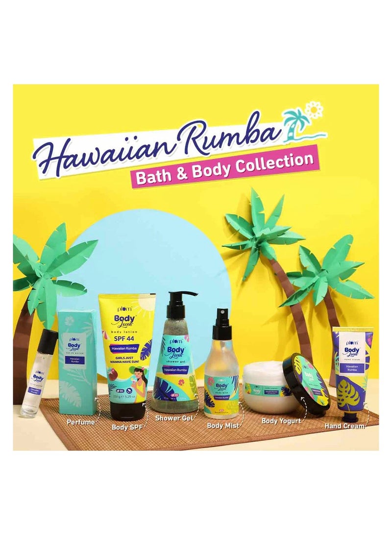 Plum BodyLovin Shower Gel Hawaiian Rumba Shower Gel Body Wash for All Skin Types Hydrating Fresh Beachy Fragrance 100% Vegan 240ml