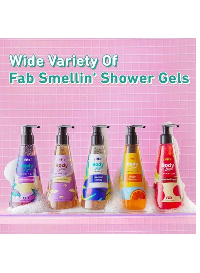 Plum BodyLovin Shower Gel Hawaiian Rumba Shower Gel Body Wash for All Skin Types Hydrating Fresh Beachy Fragrance 100% Vegan 240ml