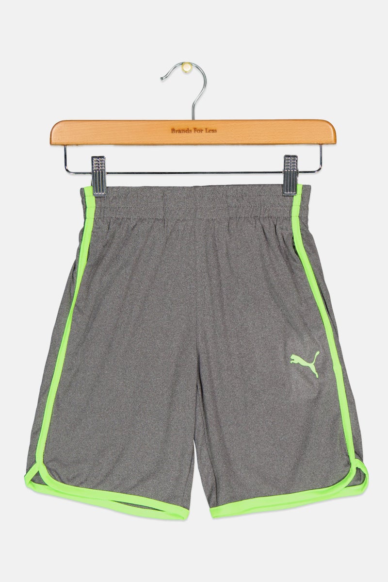 PUMA Kids Boy Pull On Brand Logo Shorts, Grey - Image 1