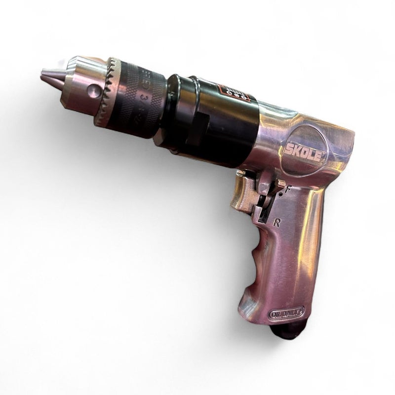 SKOLE 3/8" Pneumatic Air Drill, 1700 RPM 10mm High-Speed Reversible CW/CCW Air-Powered Drilling Tool for Furniture, Hardware & Machinery Production - Image 4