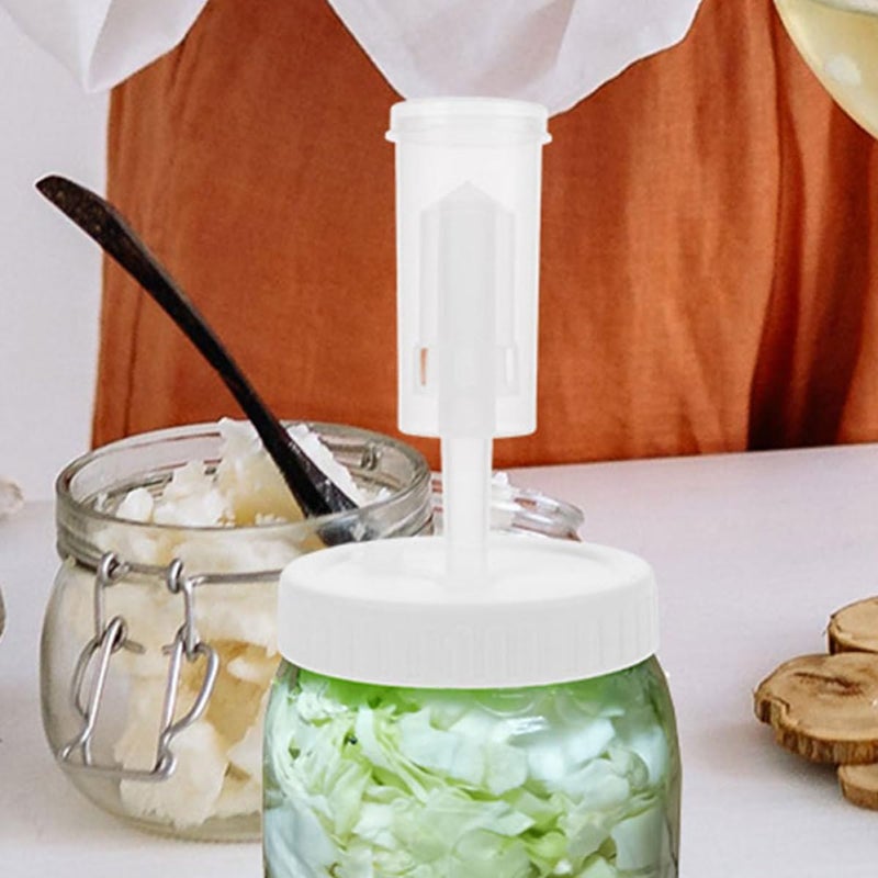2pcs Wide Mouth Fermenting Jar Lids 86mm Sealed Plastic Airlock Caps for Mason Jars Pickling and Canning with One-way Valve, Green and White - Image 5