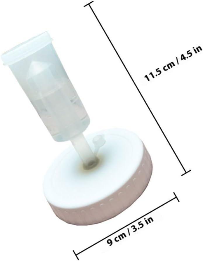 2pcs Wide Mouth Fermenting Jar Lids 86mm Sealed Plastic Airlock Caps for Mason Jars Pickling and Canning with One-way Valve, Green and White - Image 2