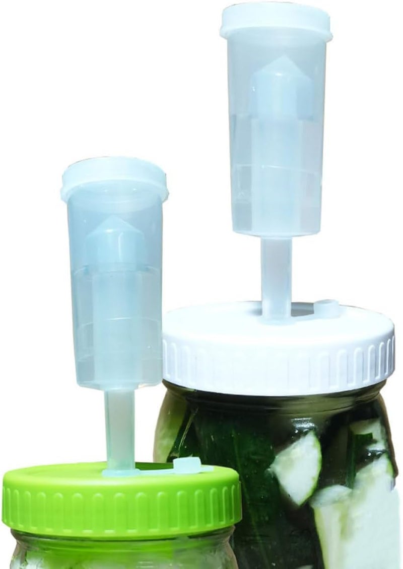 2pcs Wide Mouth Fermenting Jar Lids 86mm Sealed Plastic Airlock Caps for Mason Jars Pickling and Canning with One-way Valve, Green and White - Image 4