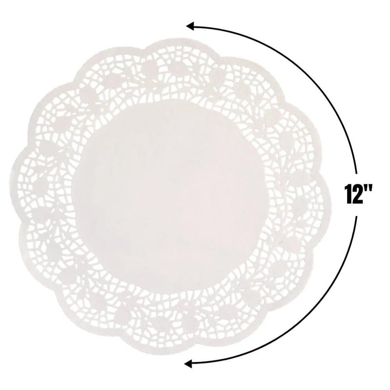 Unique Party White Paper Doilies - 12" (12 Ct) - Premium Quality Disposable Table Decor for Weddings, Tea Parties, and Events - Image 2