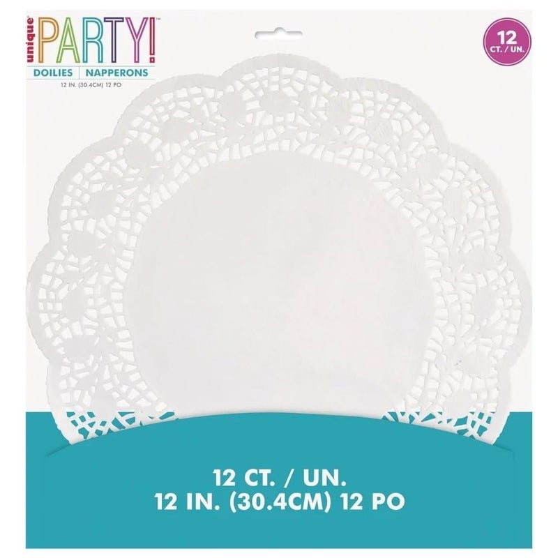 Unique Party White Paper Doilies - 12" (12 Ct) - Premium Quality Disposable Table Decor for Weddings, Tea Parties, and Events - Image 3