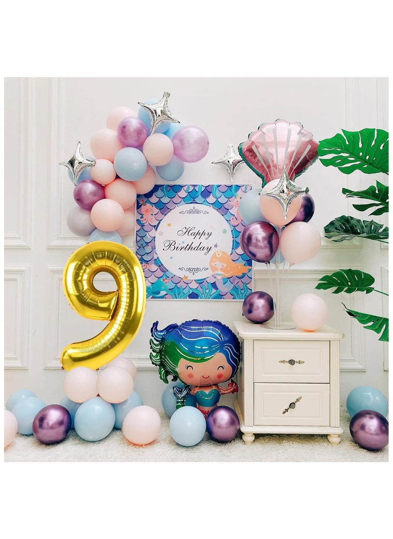 40 Inch Gold Digit Helium Foil Birthday Party Balloons Number 9  - Image 2