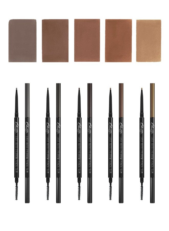BBI@ BBIA BBIA Last Auto Eyebrow Pencil SLIM 7 Colors – No Sebum Ultra Fine Brow Definer Pencil Retractable Dual-Sided Brush Waterproof Shape & Define & Fill Eye Brow Korean Makeup (02 DARK BROWN SLIM) - Image 2