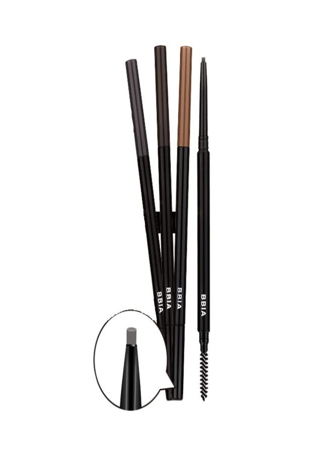 BBI@ BBIA BBIA Last Auto Eyebrow Pencil SLIM 7 Colors – No Sebum Ultra Fine Brow Definer Pencil Retractable Dual-Sided Brush Waterproof Shape & Define & Fill Eye Brow Korean Makeup (02 DARK BROWN SLIM) - Image 3