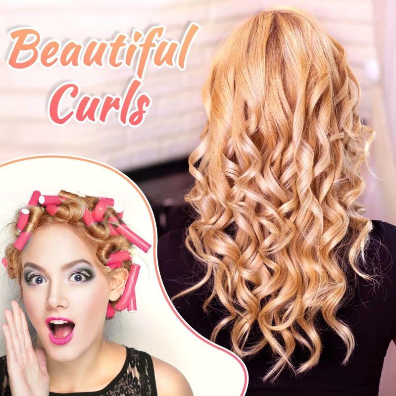 Selizo 30Pcs 9.45"x0.55" Flexible Hair Rollers, Foam Curlers for Short, Medium and Long Hair, No Heat Curlers, Hair Rods - Pink(Diameter 0.55') - Image 2