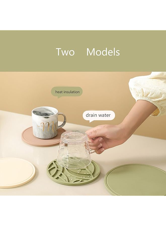 erorex Drink And Pot Coasters Silicone Coasters Tabletop Protection For Wood Stone Tables Dishwasher Safe Heat Resistant Up To 240℃ Brown - Image 4