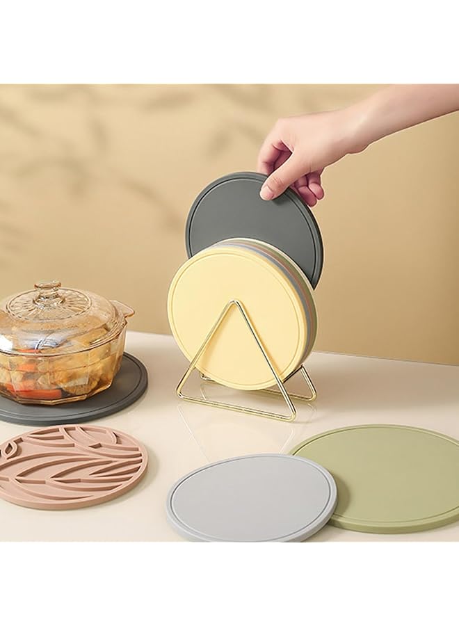 erorex Drink And Pot Coasters Silicone Coasters Tabletop Protection For Wood Stone Tables Dishwasher Safe Heat Resistant Up To 240℃ Brown - Image 5