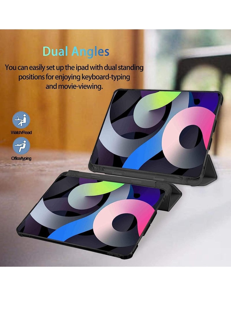 iPad Air 4 Case 2020, iPad Air 4th Generation Case with Pencil Holder [Full Body Protection + Apple 2nd Pencil Charging and Auto Wake/Sleep] Smart Stand Cover Case for iPad Air 4 10.9 (Black) - Image 5