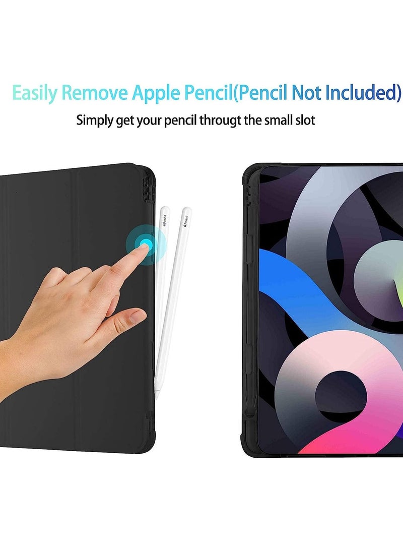 iPad Air 4 Case 2020, iPad Air 4th Generation Case with Pencil Holder [Full Body Protection + Apple 2nd Pencil Charging and Auto Wake/Sleep] Smart Stand Cover Case for iPad Air 4 10.9 (Black) - Image 2