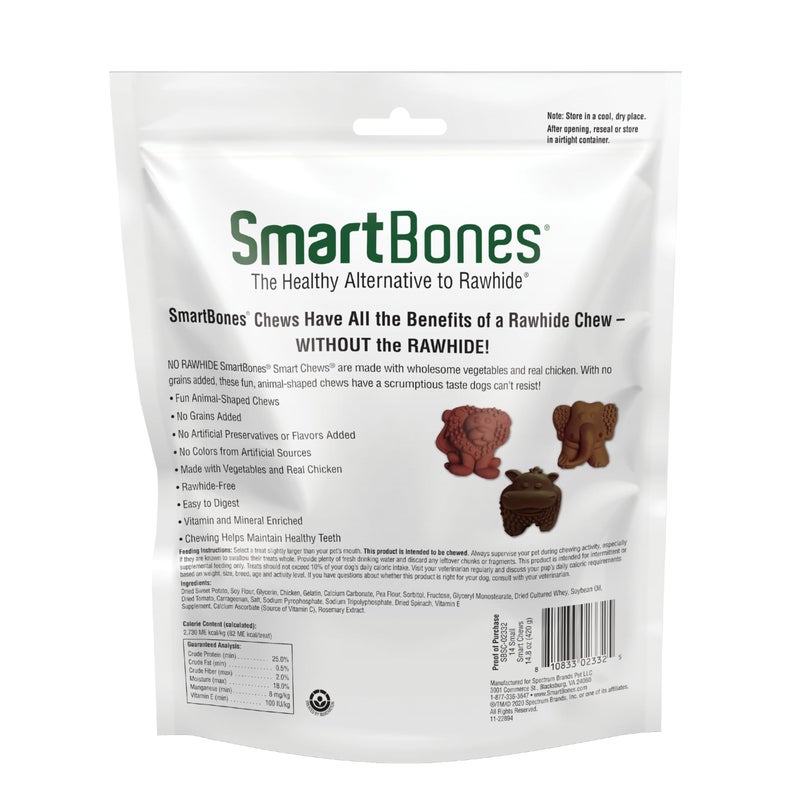 SmartBones Smart Chews, Rawhide Free Dog Chews, Treats for Dogs Made with Real Chicken and Vegetables, 14 Count Small - Image 2