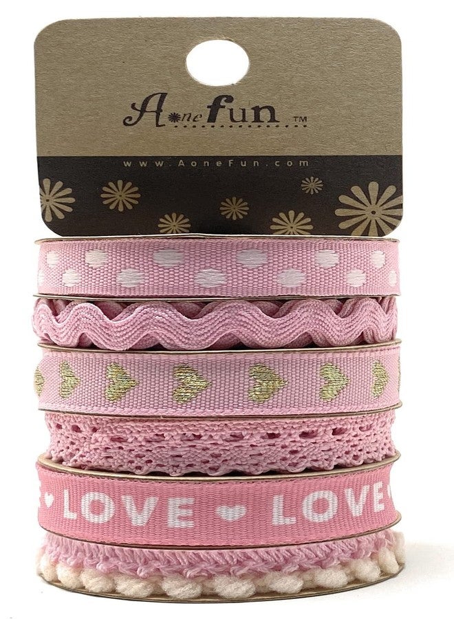 أوانفون شرائط متنوعة للأعمال اليدوية، شرائط شعر للبنات، شرائط قماشية، شرائط رفيعة، شرائط غروغرين، شرائط حرفية، شرائط لصنع فيونكات الشعر، شرائط للشعر، شرائط قماشية لتزيين الشعر - وردي - Image 1