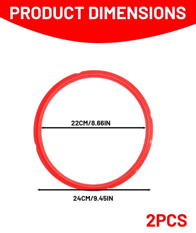FFZDENA 2 Pcs Pot Accessories, Sealing Rings for Instant Pot, Rubber Gasket for Tiffin Lid, Compatible with 5L/6L Cooker Combo Set, Pressure Cooker Combo, Rice Pot - Image 2