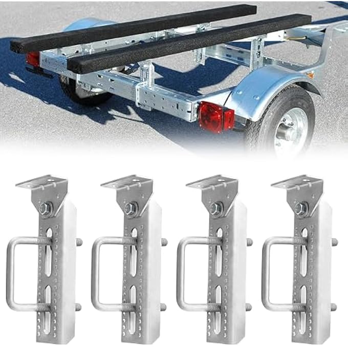 rayihni (4) 8" Electrocarbon Steel Swivel Bunk Bracket Kit with Hardware, for Trailer Hardware, Suitable for 2x3 Cross Components - Image 1