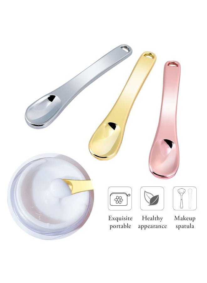 Mini Metal Makeup Spatula Skin Care Cosmetic Spoon Reusable Applicator, Beauty Scoop for Facial Cosmetic for Face Mask Cream Lotions Moisturizers