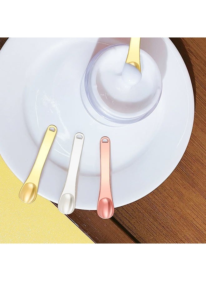 Mini Metal Makeup Spatula Skin Care Cosmetic Spoon Reusable Applicator, Beauty Scoop for Facial Cosmetic for Face Mask Cream Lotions Moisturizers