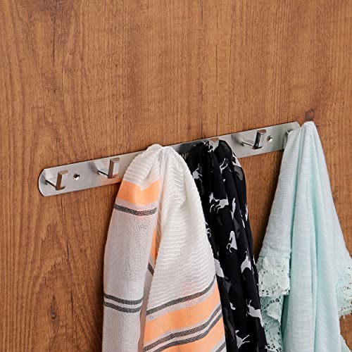 FORTUNE Stainless Steel Wall Hooks for Hanging Cloth and Towel Bathroom Cloth Hooks Hanger, Robe Hooks Rail, Door Hanger for Clothes Hanging Keys (6 Hooks) (Pack of 2) - Image 2
