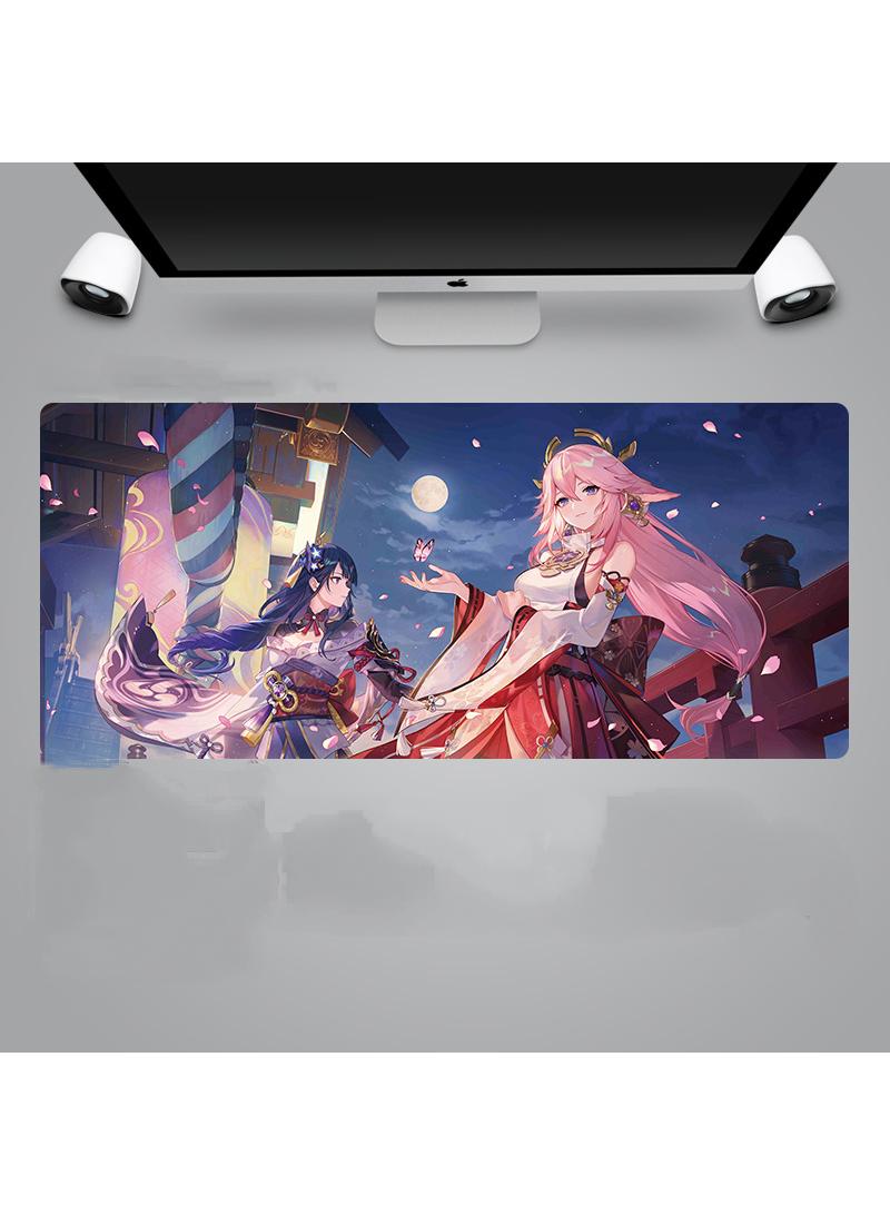 Y&D Genshin Anime Gaming Mouse Pad Extended Large Mat Desk Pad Stitched Edges Mousepad Long Mouse Pad And Non-Slip Rubber Base Mice Pad 900X400X4mm  - Image 1