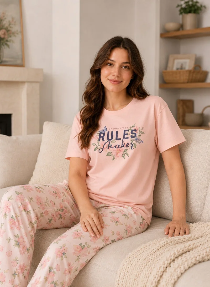 Victor And Jane  Women's Graphic Short Sleeve Pyjama Set for Women | Best Price UAE