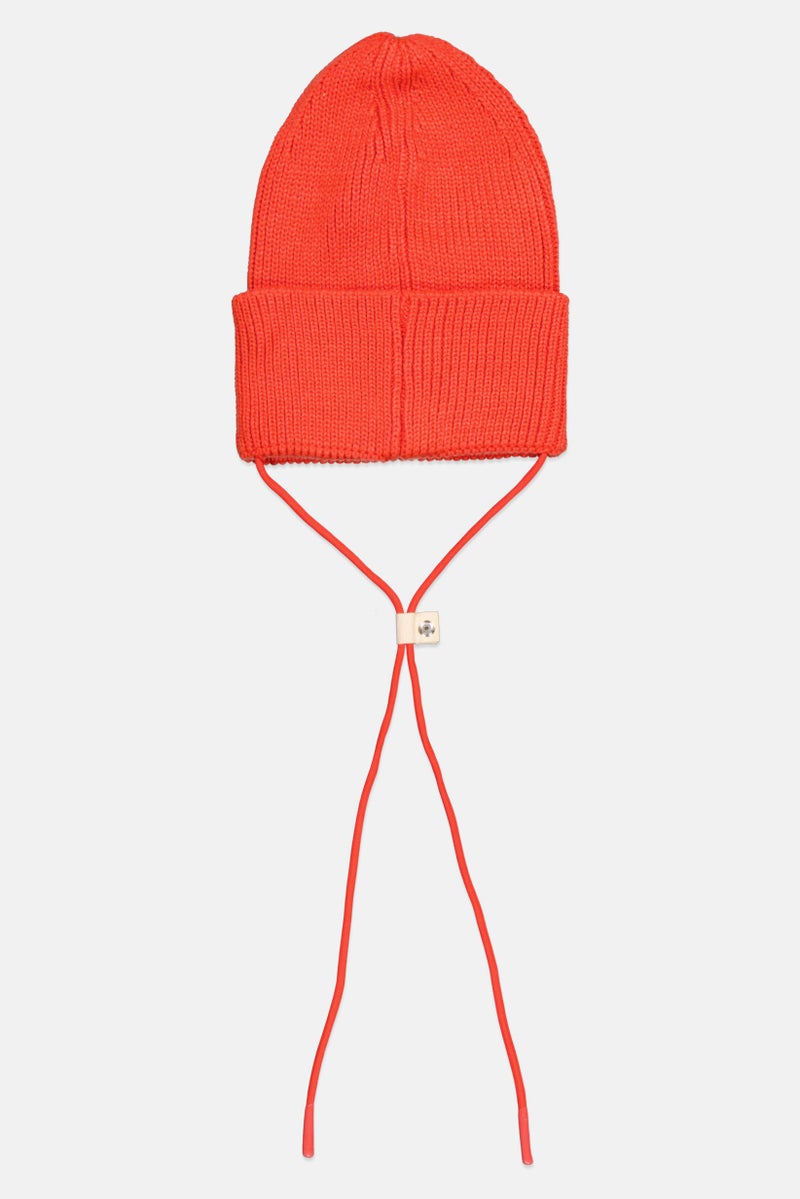 Adidas Women Brand Logo Drawstring Beanie Hat, Orange  - Image 2