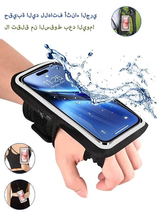 Wristband Phone Holder for Running, Forearm Armbands, Running Armband with Card Slot for iPhone Pro Max Plus (16/15/14/13/12/11/X/XR), for Galaxy S24/S10, Cell Phone Holder Up to 7.0'' Phone