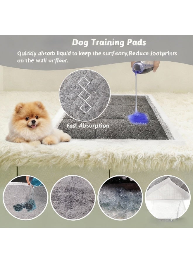 ضمادات حيوانات أليفة قابلة للاستخدام لمرة واحدة فائقة الامتصاص، ضمادات تدريب للكلاب والقطط من ألياف الخيزران المكربن، ضمادات حيوانات أليفة مضادة للروائح سريعة التجفيف ومقاومة للتسرب (60*60 سم، 40 قطعة) - Image 3