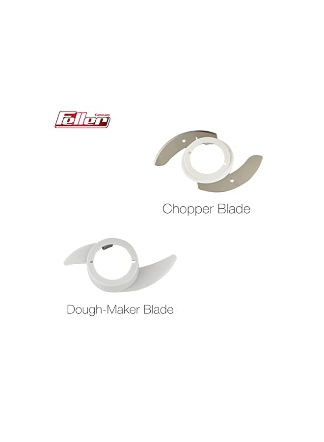 Feller Germany 700W Multi-functional Food Processor with 9 Blades, 1.8L Blender, Citrus Juicer, French Fry Disk, Dough Maker Blade, Emulsify Disk, Spatula, FPB200, 2Y Guarantee-UAE Version (White) - Image 4