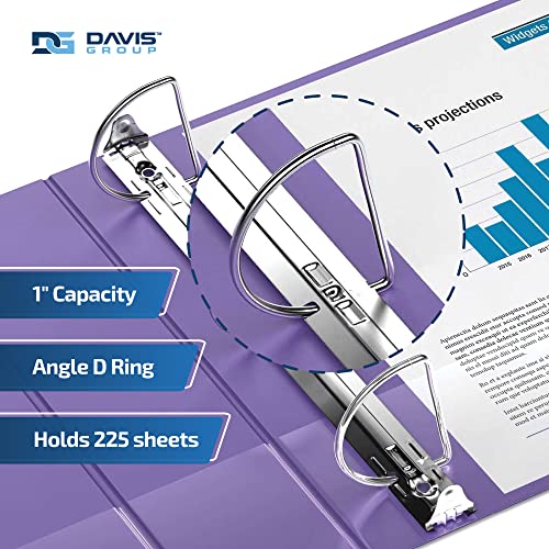 Davis Group Premium Economy 6-Pack 3-Ring Binders for School or Office, D-Ring Binders, 1 Inch, Purple - Image 3