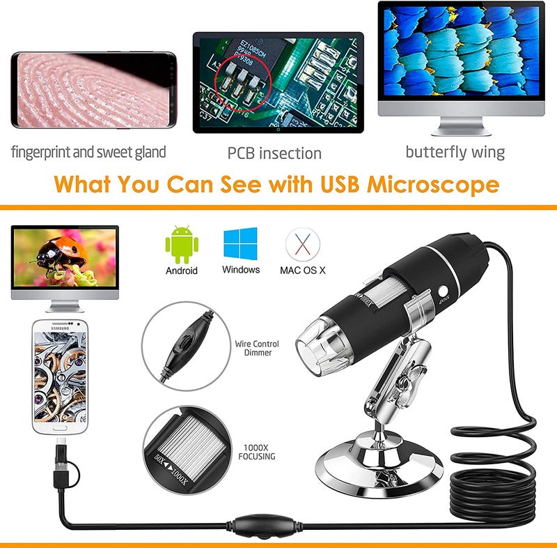 Tobo USB Microscope Camera 40X to 1000X, Cainda Digital Microscope - Image 4